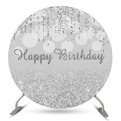 Lofaris Glitter Silver String Circle Backdrop Birthday Party