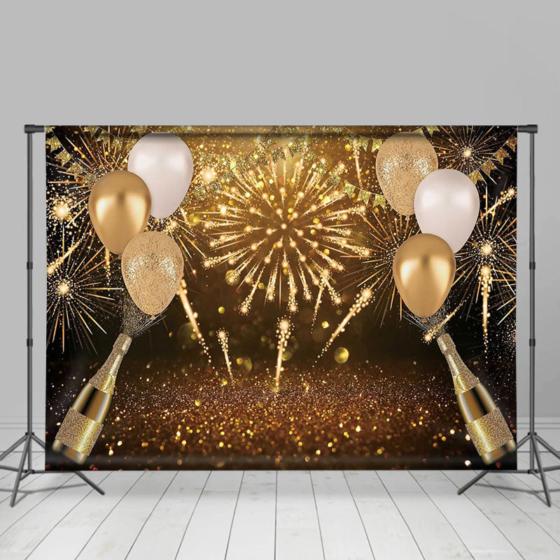 Lofaris Glitter Sparkle Champagne Balloon New Year Backdrop