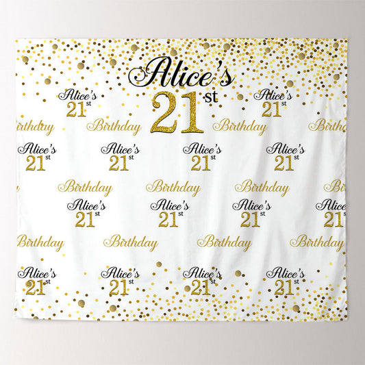Lofaris Glitter Step And Repeat Custom 21St Birthday Backdrop