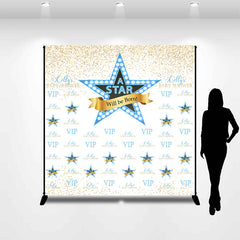 Lofaris Glitter Vip Stars Repeat Custom Baby Shower Backdrop
