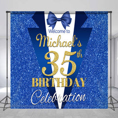 Lofaris Glitter Vlue Suit Custom 35th Birthday Backdrop