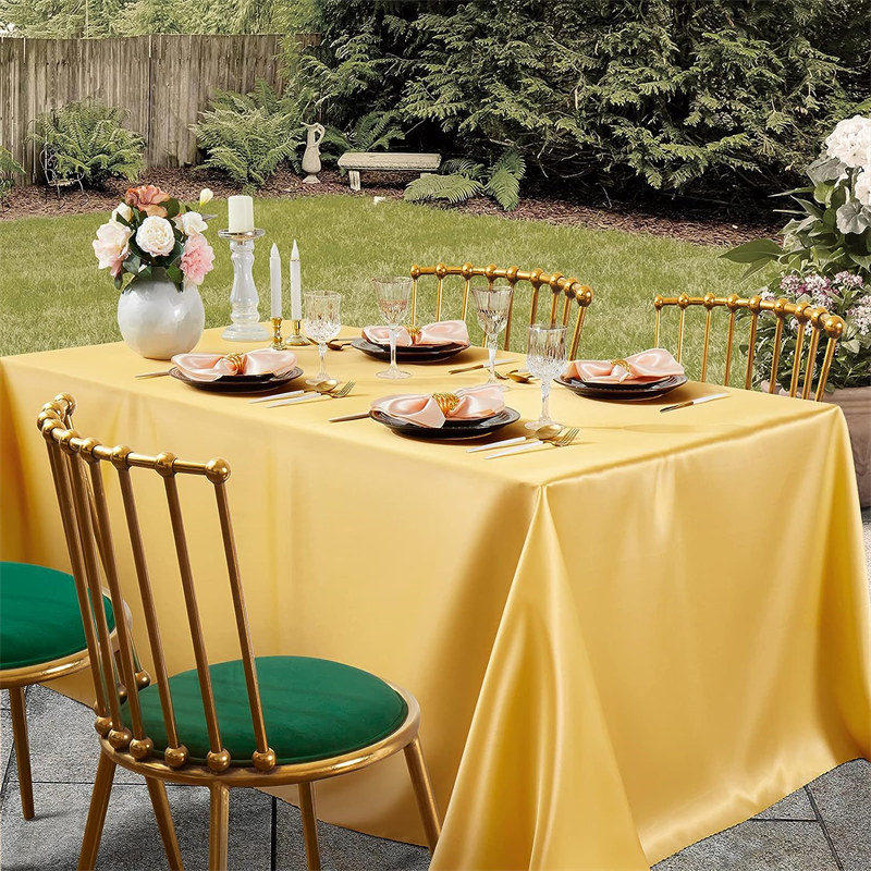 Lofaris Glossy Satin Seamless Rectangular Tablecloth Cover