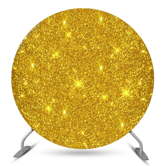 Lofaris Glowing Gold Spark Simple Round Birthday Backdrop