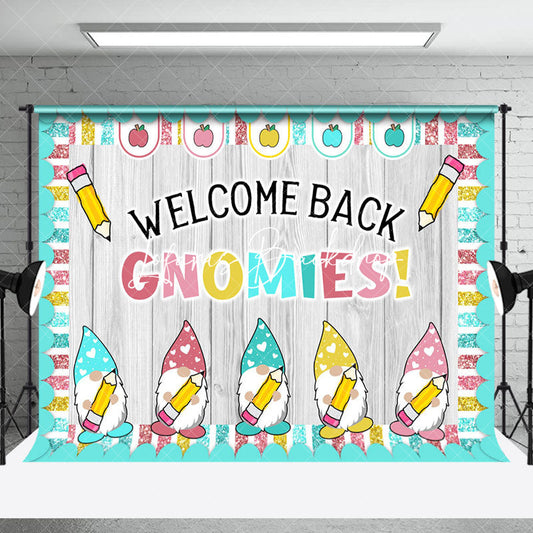 Lofaris Gnomies Green Wooden Welcome Back To School Backdrop
