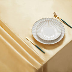 Lofaris Gold 108 GSM Satin Banquet Rectangle Tablecloth
