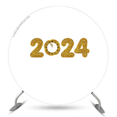 Lofaris Gold 2024 Happy New Year Circle Backdrop For Party