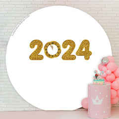Lofaris Gold 2024 Happy New Year Circle Backdrop For Party