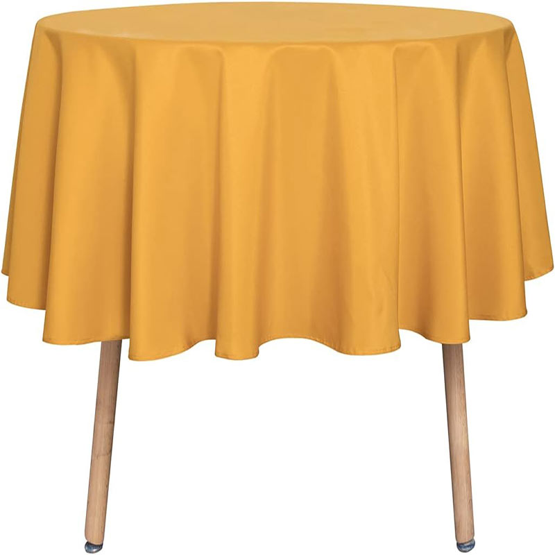 Lofaris Gold 290 GSM Waterproof Polyester Round Tablecloth