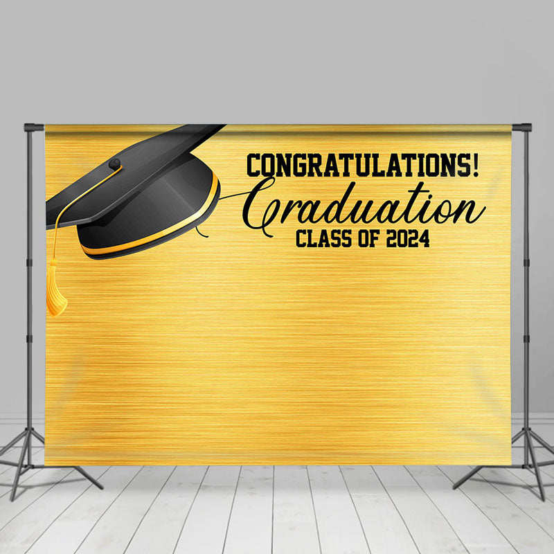 Lofaris Gold Bachelor Cap Graduation Party Backdrop