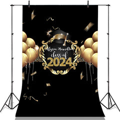 Lofaris Gold Ballons And Black Class Of 2022 Party Backdrop