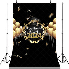 Lofaris Gold Ballons And Black Class Of 2022 Party Backdrop