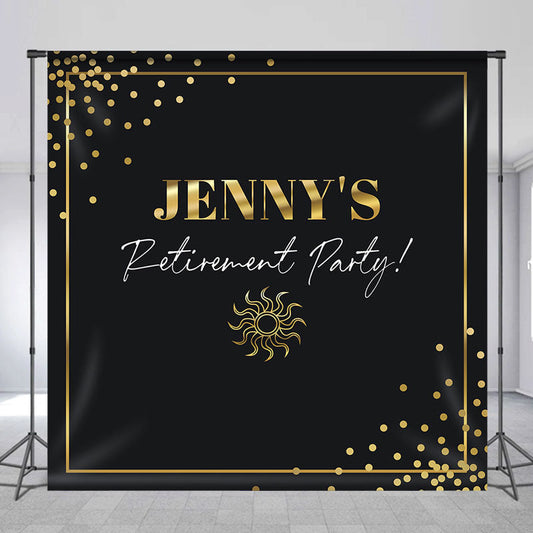 Lofaris Gold Black Personalized Retirement Party Backdrop