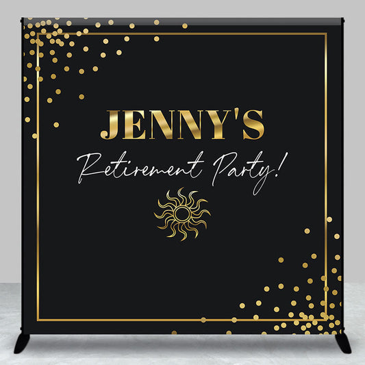 Lofaris Gold Black Personalized Retirement Party Backdrop