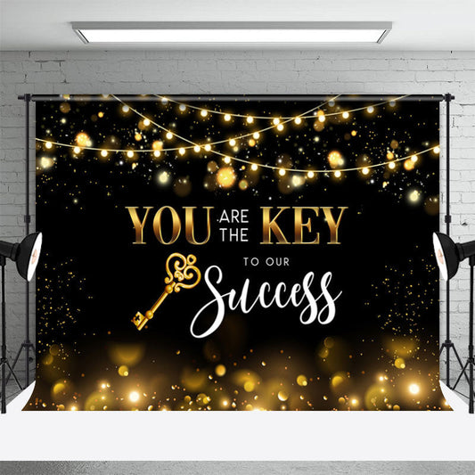 Lofaris Gold Black The Key To Our Success Thank You Backdrop