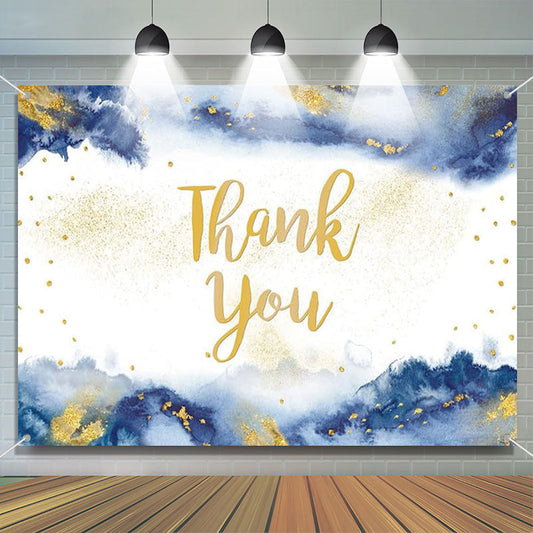 Lofaris Gold Blue Ink Teacher Appreciation Week Backdrop