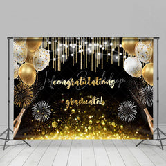 Lofaris Gold Bokeh Ballons Congratulations Graduate Backdorp