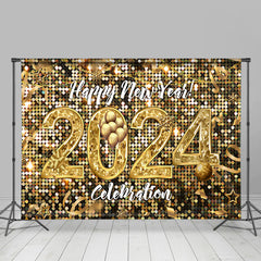 Lofaris Gold Bokeh Balloon Happy New Year Celebration Backdrop