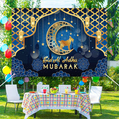 Lofaris Gold Carved Moon Goat Mandala Eid Mubarak Backdrop