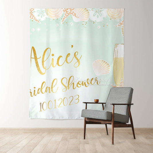 Lofaris Gold Champagne Brunch Bubbly Bridal Shower Backdrop