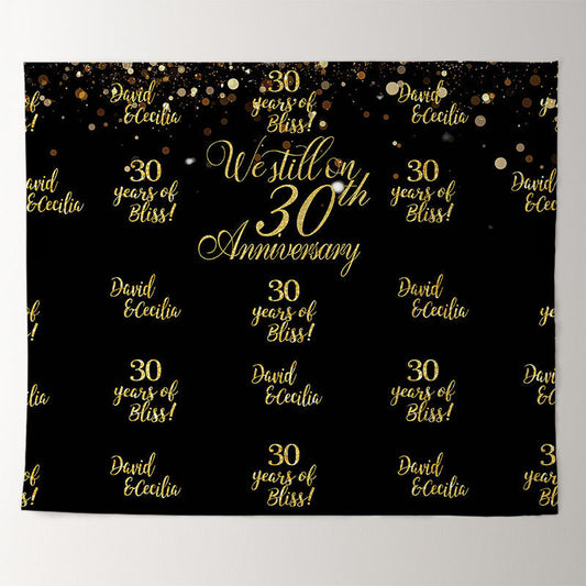 Lofaris Gold Custom Step And Repeat Anniversary Backdrop