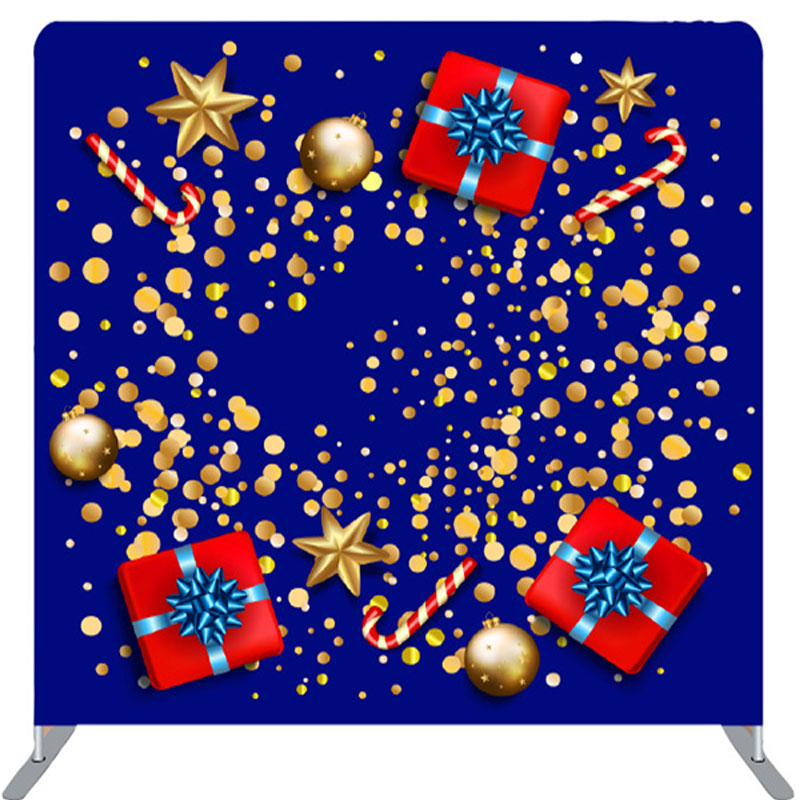 Lofaris Gold Dots And Star Gifts Blue Backdrop For Party