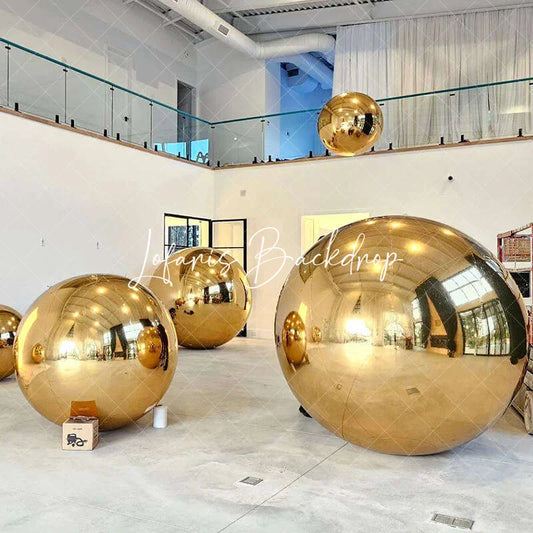 Lofaris Gold Giant Inflatable Mirror Ball Reflective