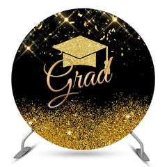 Lofaris Gold Glitter Cap Round Graduation Backdrop Cover