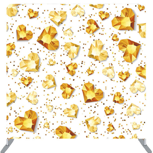 Lofaris Gold Heart Crystal Sparkling White Party Backdrop