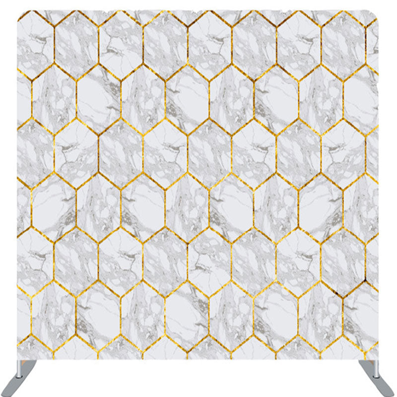 Lofaris Gold Hexagonal Marble Texture Backdrop For Decor