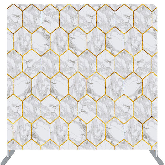 Lofaris Gold Hexagonal Marble Texture Backdrop For Decor