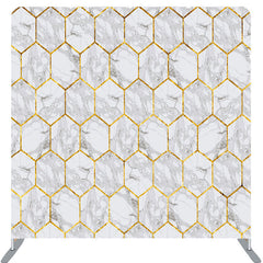 Lofaris Gold Hexagonal Marble Texture Backdrop For Decor