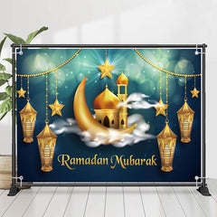 Lofaris Gold Pendant Lantern Stars Moon Palace Ramadan Backdrop