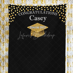Lofaris Gold Personalized College Graduation Backdrop Banner