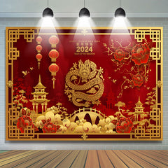 Lofaris Gold Red Happy Chinese Year Of The Dragon Backdrop