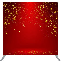 Lofaris Gold Ribbons Red Stage Spotlight Photo Backdrop Cover
