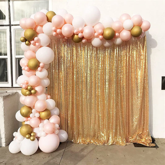 Lofaris Gold Sequin Backdrop Curtain for Party Decor