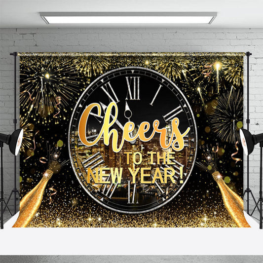 Lofaris Gold Spark Champagne Cheers To The New Year Backdrop