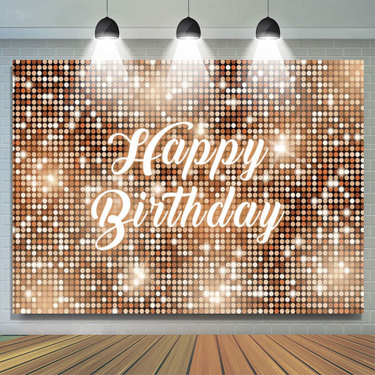 Lofaris Gold Sparkling Sequin Dance Happy Birthday Backdrop