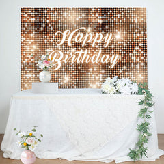 Lofaris Gold Sparkling Sequin Dance Happy Birthday Backdrop