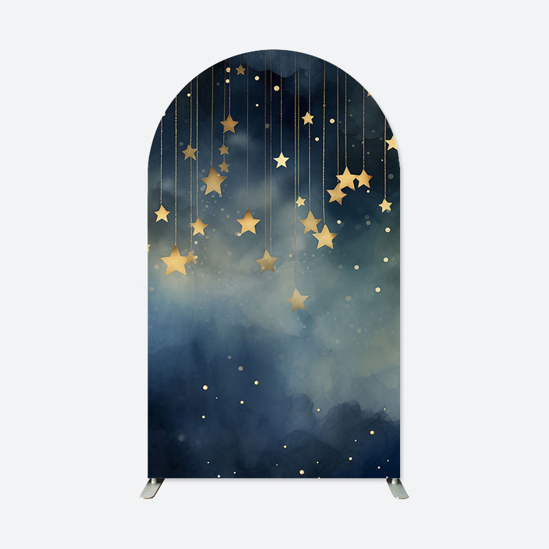 Lofaris Gold Star Night Cloud Bokeh Arch Backdrop For Party