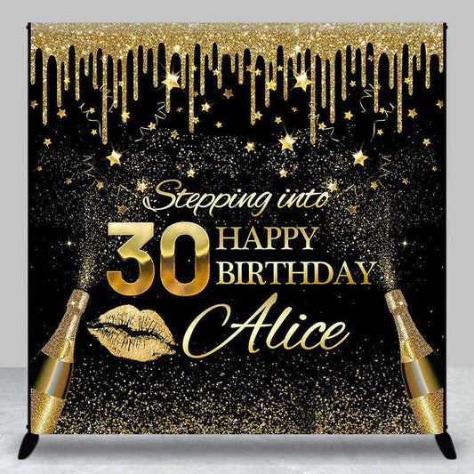 Lofaris Gold Tassels Champagne Custom 30Th Birthday Backdrop