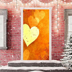 Lofaris Gold Yellow Heart Simple Valentines Day Door Cover
