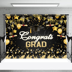 Lofaris Golden Balloon Student Ribbon Graduation Backdrop