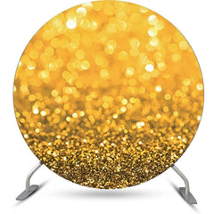Lofaris Golden Bokeh Glitter Round Birthday Party Backdrop