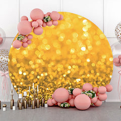 Lofaris Golden Bokeh Glitter Round Birthday Party Backdrop