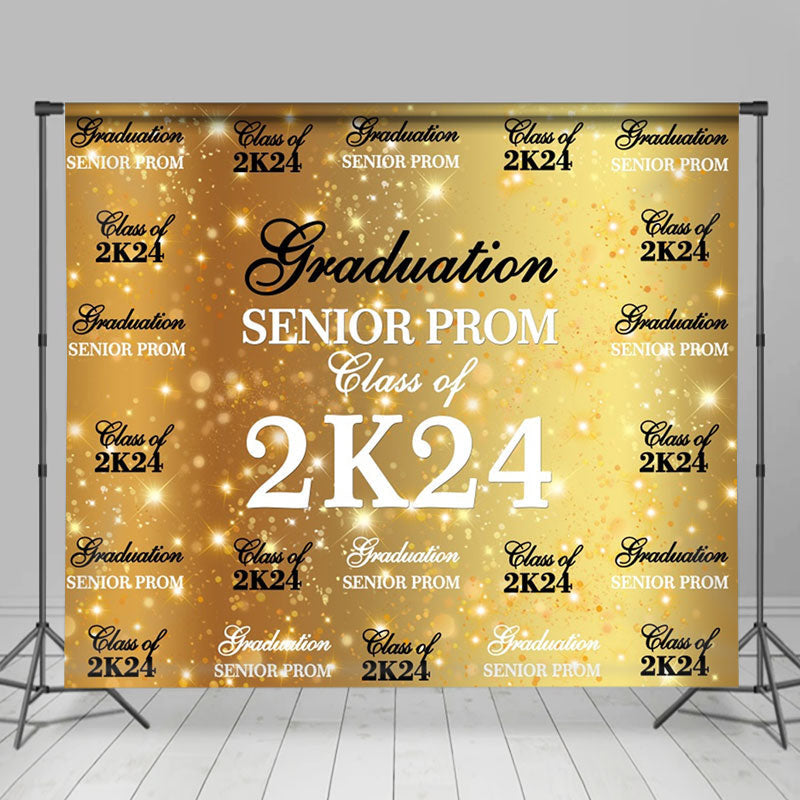 Lofaris Golden Bokeh Star Repeat 2024 Graduation Backdrop