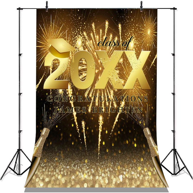 Lofaris Golden Glitter Bokeh Class Of 2022 Congratulatios Backdrop