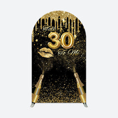 Lofaris Golden Glitter Champagne 30th Birthday Arch Backdrop