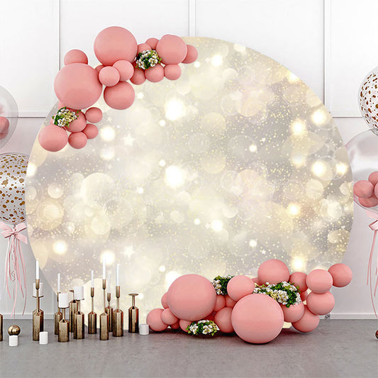 Lofaris Golden Glitter Hazy Round Backdrop For Birthday
