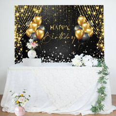 Lofaris Golden Glitter String Balloon Birthday Backdrop